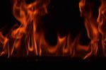 Beautiful Fire Flames On Black Background Stock Photo