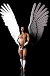 Man With Angel Wings Stock Photo