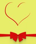 Heart With Bow Means Anniversary Present Or Marriage Gift Stock Photo