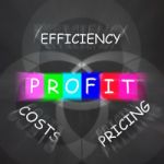 Profit Displays Efficiency In Costs And Pricing Stock Photo