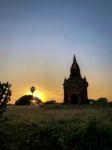 Sunset Over Religious Temples Stock Photo