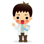 Cute Little Male Doctor Stock Photo