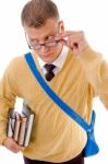 Male Student Wearing Specs Stock Photo