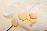 Heart Shaped Shortbread Valentine Cookies Stock Photo