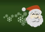 Santa On Green Background Stock Photo