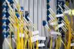 Fiber Optic With Servers In A Technology Data Center Stock Photo