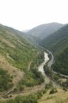 Mountain Road And Railway,serbia Stock Photo