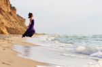 Young White Girl Dreaming Of The Sea Stock Photo