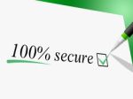 Hundred Percent Secure Shows Unauthorized Absolute And Encrypt Stock Photo