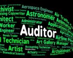 Auditor Job Represents Auditing Word And Inspectors Stock Photo