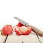 Fresh Rambutan Fruits Stock Photo