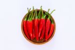 Red Chili Pepper On A White Background Stock Photo