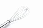 Metal Whisk On White Background Stock Photo