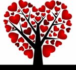 Valentine Tree With Love Heart Stock Photo