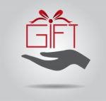 Hand Hold Gift Like Box  Icon Stock Photo