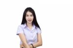 Portrait Of  Student University Uniform Stock Photo