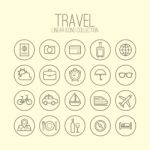 Travel Linear Icons Stock Photo