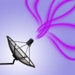 Satellite Dish with purple waves Stock Photo