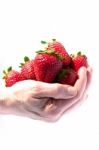 A Handful Of Strawberries Stock Photo