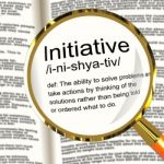 Initiative Definition Magnifier Stock Photo