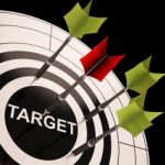 Target On Dartboard Shows Perfect Aiming Stock Photo