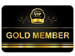 Gold Member Shows Very Important Person And Card Stock Photo