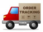 Order Tracking Shows Courier Traceable And Post Stock Photo