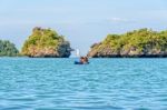 Mother And Daughter Travel By Kayak Stock Photo