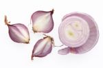 Shallots Still Life White Background Stock Photo