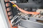 Fiber Optic With Servers In A Technology Data Center Stock Photo