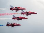 Red Arrows Display Team 50th Anniversary At Biggin Hill Airport Stock Photo