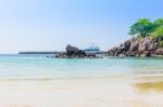 Sunny Summer Scene In The Harbor And Cape Thai With Blue Sky Stock Photo