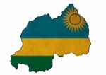 Rwanda Map On  Flag Drawing ,grunge And Retro Flag Series Stock Photo