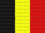 Belgian Flag Indicates Blank Space And Cement Stock Photo