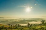 Landscape Of Mountain With The Clouds And Fog Stock Photo