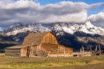 View Of Mormon Row Near Jackson Wyoming Stock Photo