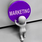 Marketing Button Means Brand Promotions And Advertising Stock Photo