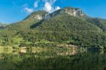 View Of Lake Endine Near Bergamo Stock Photo