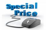 Special Price Connected To A Computer Mouse Stock Photo