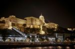 Buda Castle Illuminated At Nigt In Budapest Stock Photo