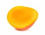 Half Of Ripe Mango Isolated On The White Background Stock Photo