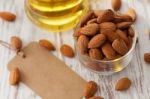 Almond Oil Organic Healthy Nut Vegan Vegetarian Healthy Stock Photo