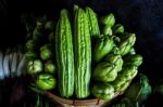 Momordica Charantia Often Called Bitter Melon Bitter Gourd Or Bi Stock Photo