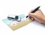 Automobile Sketching Design Stock Photo