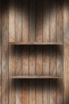 Empty Wood Shelf Stock Photo