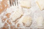 Making Fresh Italian Potato Gnocchi Stock Photo