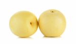 Yellow Pear Isolated On The White Background Stock Photo