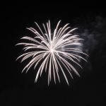 Light Star Firework Explode On Night Sky Stock Photo