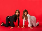 Sisters Twins In Black And White Costumes Stock Photo