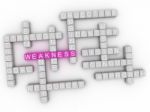 3d Image Weakness Word Cloud Concept Stock Photo